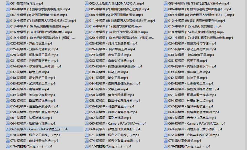 PS人像二次元AI智能修图合成课（视频）
