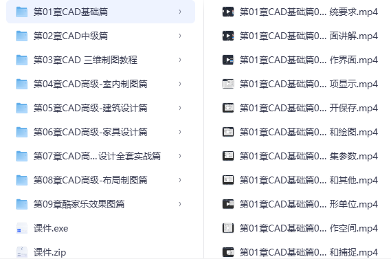 AutoCAD2021 基础+中级+高级教程 – 带源码课件