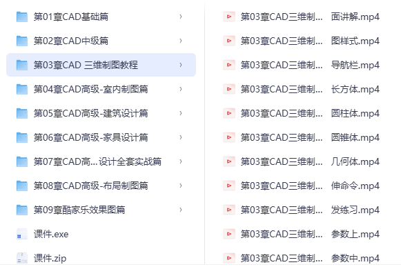 AutoCAD2021 基础+中级+高级教程 – 带源码课件